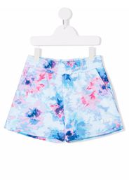 MSGM Kids tie dye-print cotton shorts - Blu