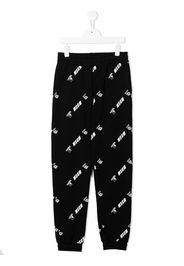 MSGM Kids Pantaloni sportivi con stampa - Nero