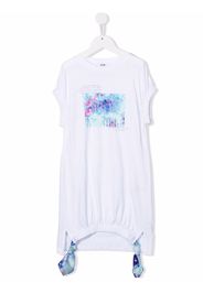 MSGM Kids scarf-hem T-shirt dress - Bianco