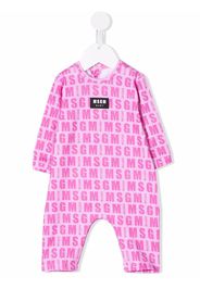 MSGM Kids logo-print long-sleeve romper - Rosa