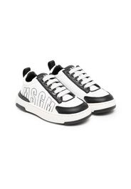 MSGM Kids logo-print lace-up sneakers - Bianco