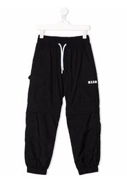 MSGM Kids logo drawstring tracksuit bottoms - Nero