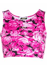 MSGM Tank Crop Flower top - Rosa