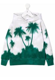 MSGM Kids palm tree-print hoodie - Verde