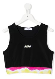 MSGM Kids Top crop con stampa - Nero