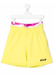 MSGM Kids Shorts con fantasia tie-dye - Giallo