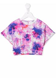MSGM Kids tie dye-print short-sleeved T-shirt - Rosa