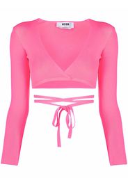 MSGM lace-up cropped top - Rosa