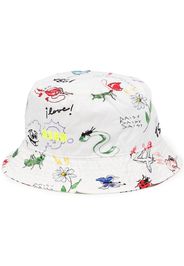 MSGM Cappello bucket con stampa - Bianco