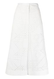 MSGM embroidered cotton-blend culottes - Bianco