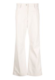 MSGM high-waisted faux-leather trousers - Toni neutri