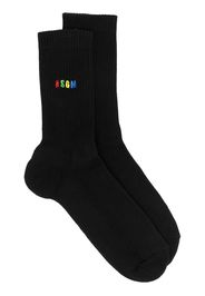 MSGM embroidered-logo detail socks - Nero