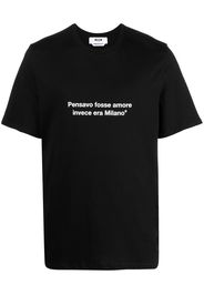 MSGM slogan-print cotton T-shirt - Nero