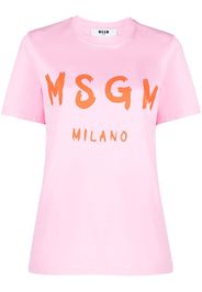 MSGM logo-print cotton T-shirt - Rosa
