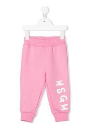 MSGM Kids logo-print slip-on track pants - Rosa