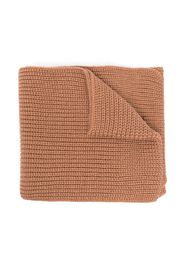 MSGM Kids embroidered-logo knitted scarf - Marrone