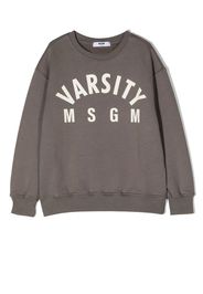 MSGM Kids logo-print cotton sweatshirt - Grigio