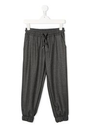 MSGM Kids chevron-knit drawstring trousers - Grigio