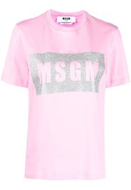 MSGM logo-print cotton T-shirt - Rosa