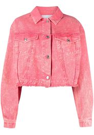 MSGM frayed-detailing denim jacket - Rosa