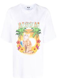 MSGM graphic print short-sleeve T-shirt - Bianco