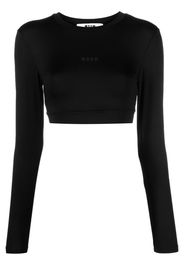 MSGM Top crop con stampa - Nero