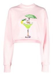 MSGM graphic print cropped sweatshirt - Rosa