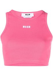 MSGM Canotta crop con stampa - Rosa