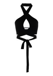 MSGM ribbed-knit crop top - Nero