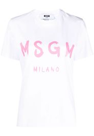MSGM logo-print cotton T-shirt - Bianco