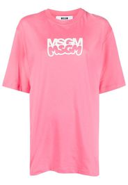 MSGM logo-print cotton T-shirt - Rosa