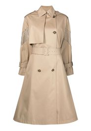 MSGM mesh-inserts A-line trench coat - Toni neutri