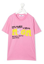 MSGM Kids logo-print cotton T-shirt - Rosa