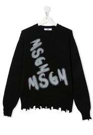 MSGM Teen logo-print jumper - Nero