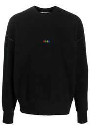 MSGM logo-embroidered fleece sweatshirt - Nero