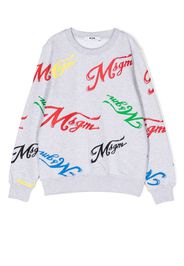 MSGM Kids Felpa con stampa - Grigio