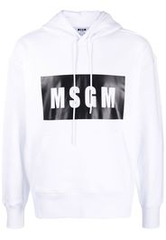 MSGM logo-print cotton hoodie - Bianco