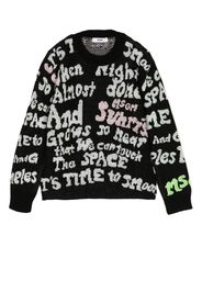 MSGM Kids intarsia-knit slogan jumper - Nero