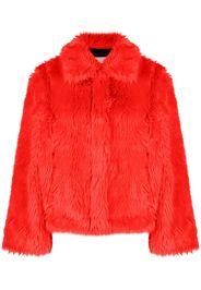 MSGM faux-fur jacket - Rosso