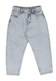 MSGM Kids logo-embroidered straight-leg denim - Blu