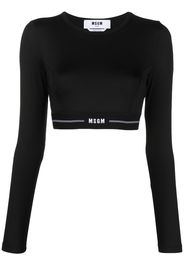 MSGM logo-underband cropped top - Nero