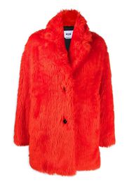 MSGM faux-fur buttoned-up coat - Arancione