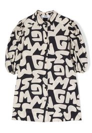 MSGM Kids all-over logo lettering dress - Nero