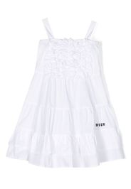 MSGM Kids ruffled-detail cotton dress - Bianco