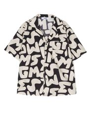 MSGM Kids logo-print cotton shirt - Toni neutri