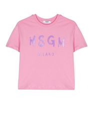 MSGM Kids logo-print cotton T-shirt - Rosa