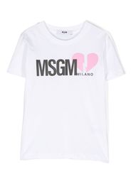 MSGM Kids logo-print short-sleeved T-shirt - Bianco