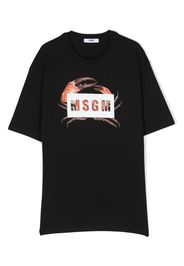 MSGM Kids logo-print detail T-shirt - Nero