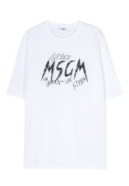 MSGM Kids logo-print detail T-shirt - Bianco