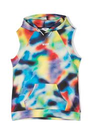 MSGM Kids tie-dye sleeveless hoodie - Blu